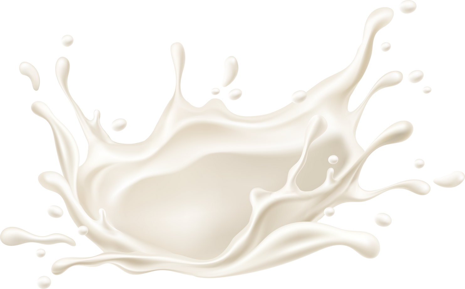 Milk splash realistic splashes and drops PNG